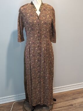 NWT April Cornell Floral Button-Front Maxi Dress